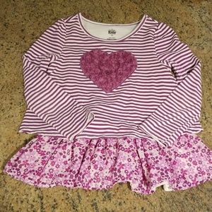 NWOT Girls Shirt with floral ruffle